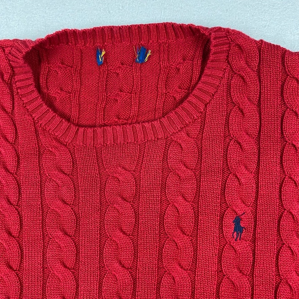Polo Ralph Lauren Sweater Mens 4XB Cable Knit Cotton crew neck Pullover Pony - Picture 2 of 13